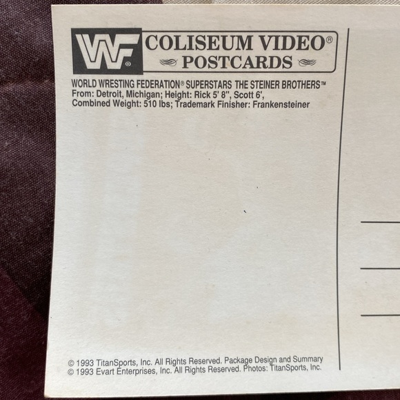 Vintage WWF Superstar The Steiner Brothers postcard - Picture 11 of 17